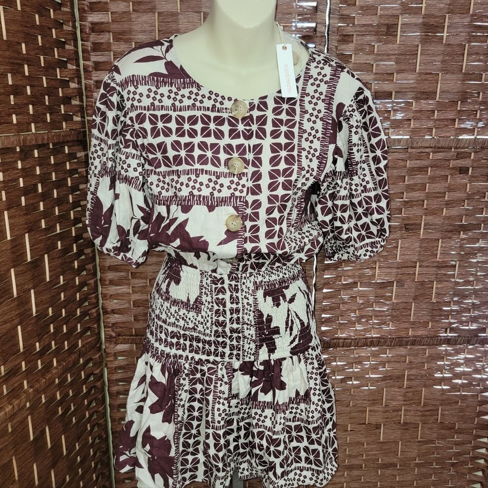 Olivaceous Linen Blend Dress